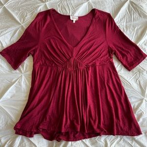 Deletta Pleated Empire Waist Tee from Anthropologie